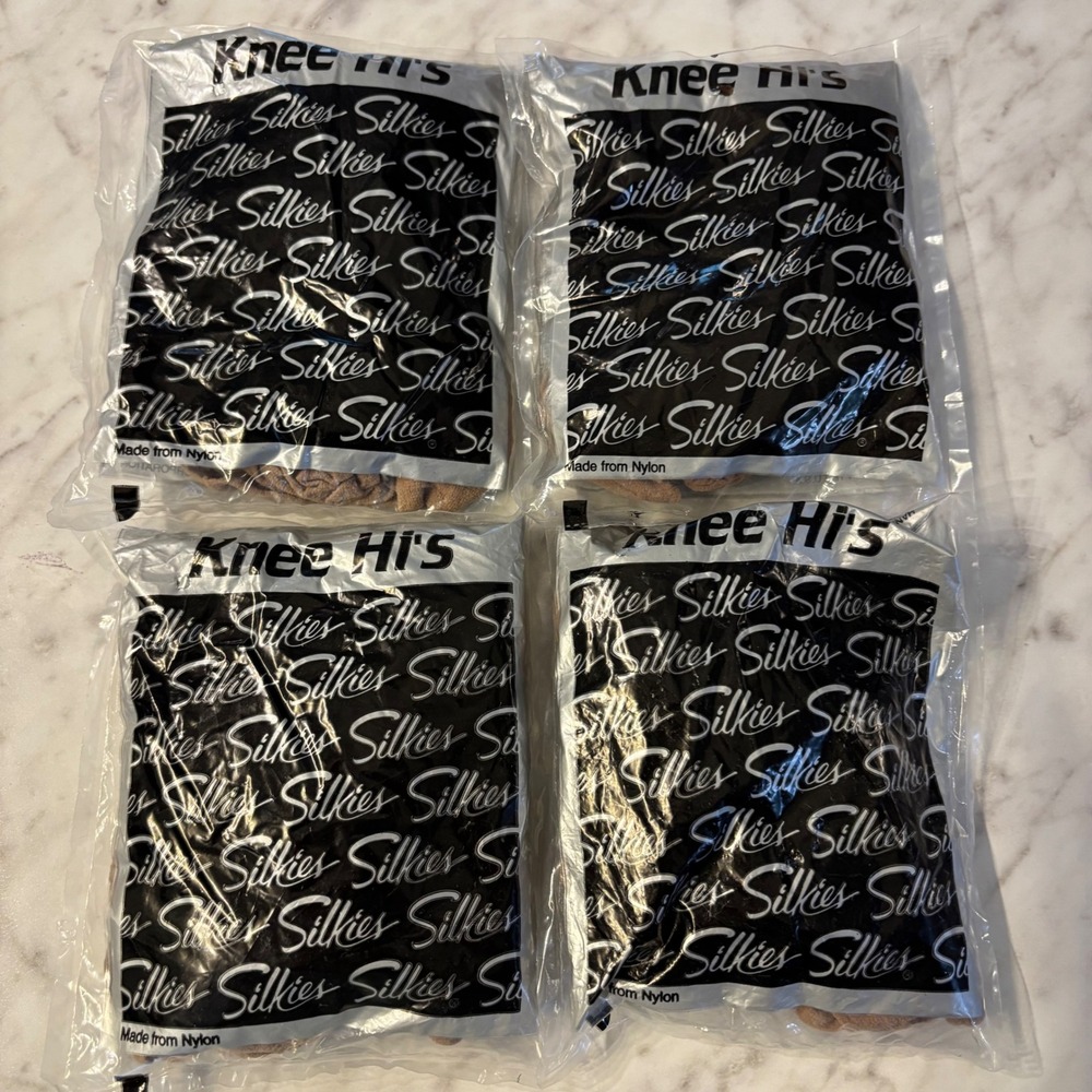 Silkies Knee Hi's 12 Pair Bulk Lot Nude Natural 100% Nylon One Size 001001 USA
